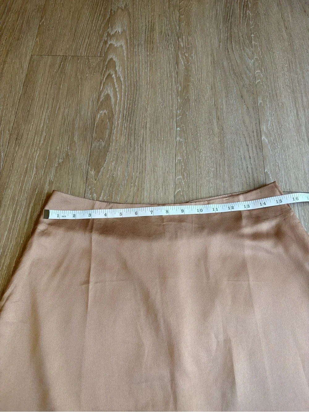 LYANER Champagne Silk/Satin A-Line Double-Lined Skirt